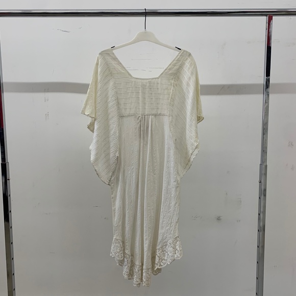 White Striped Linen Dress - Picture 2 of 4